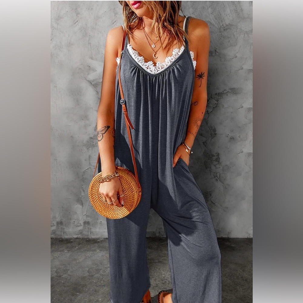 Dokotoo Elegant Dark Gray Jumpsuit Romper 2X